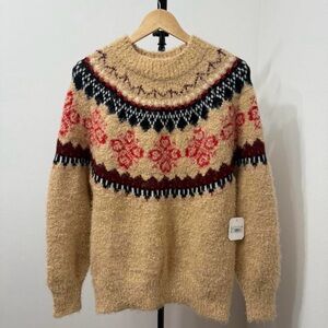 Women's Beige Patterned Sweater